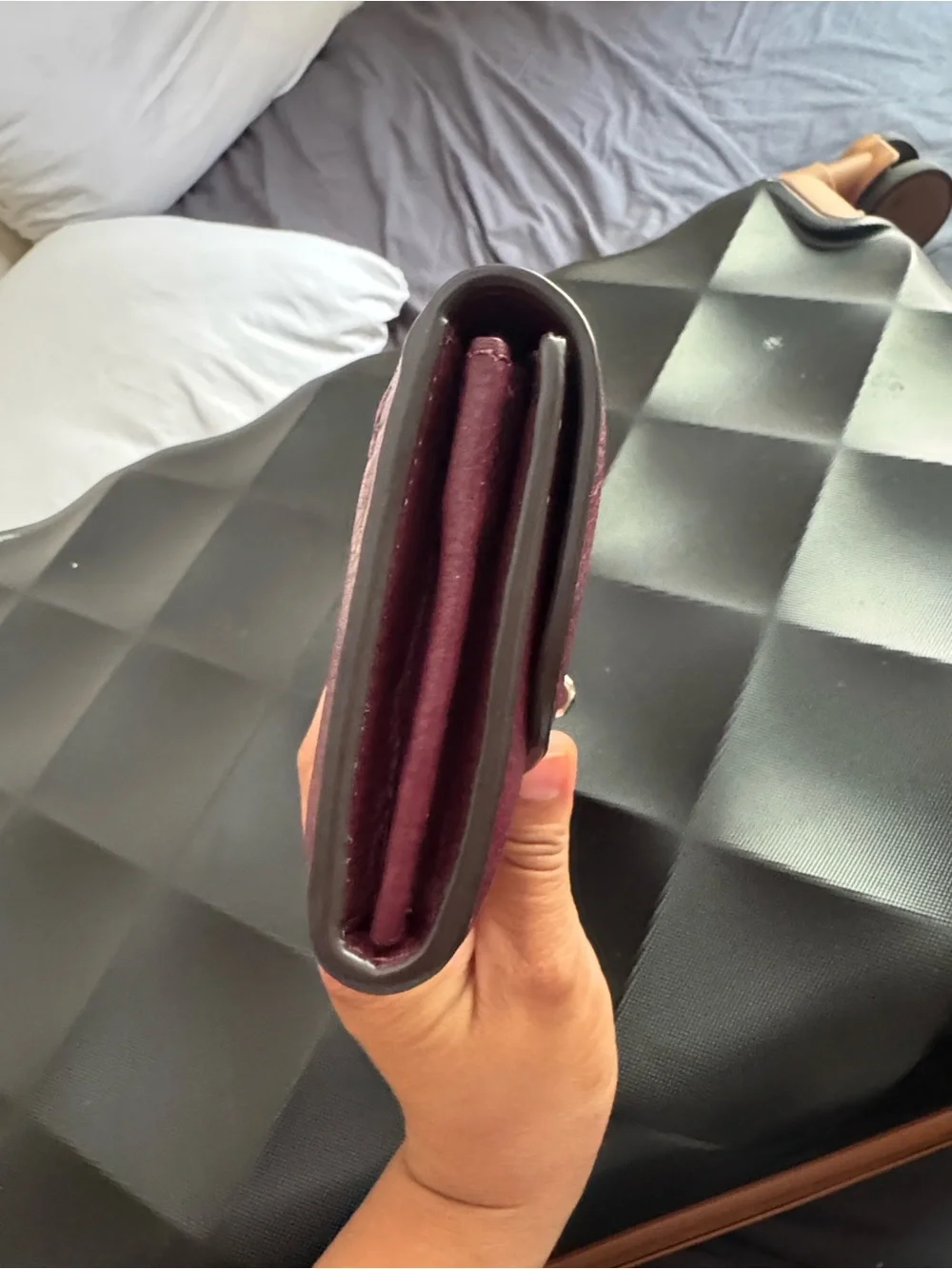 Kate Spade Marti Pebbled Leather Wallet Clutch – Deep Berry